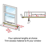 HOOMEE Adjustable Sliding Window Seal for Portable Air Conditioner and Tumble Dryer –Min Size 25x62 cm Max Size25x92cm - Works with Sliding and Hung Windows, Easy to Install, Waterproof