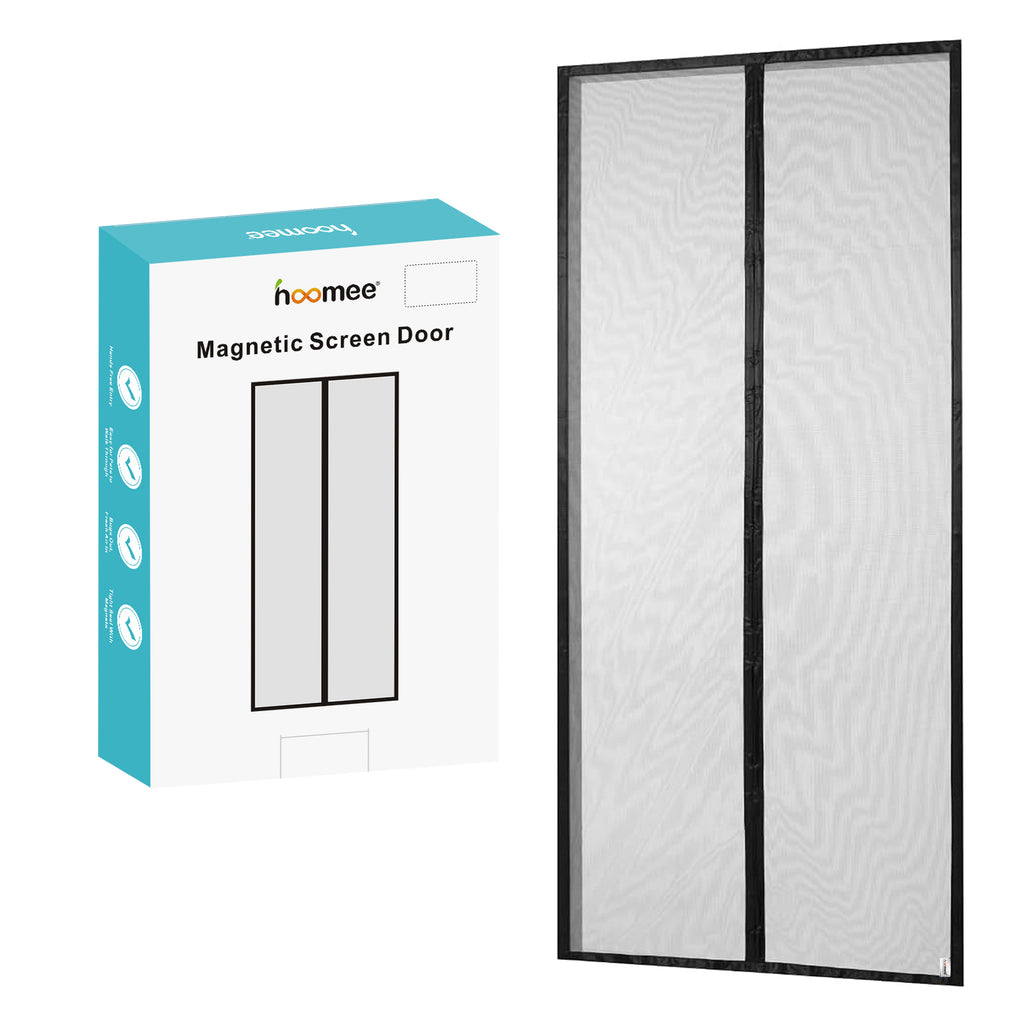 HOOMEE fly screen door for balcony doors, magnetic curtain for reliable insect protection, high-quality fabric with 2 x stronger magnets for perfect closure, cannot be shortened