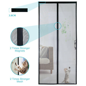 Apalus VP Magnetic Screen Door Deluxe 2021 – Heavy Duty Anti Mosquito Mesh Fly Curtain, Top-to-Bottom Seal Snaps Shuts Automatically, Keep Fresh Air in and Bugs Out