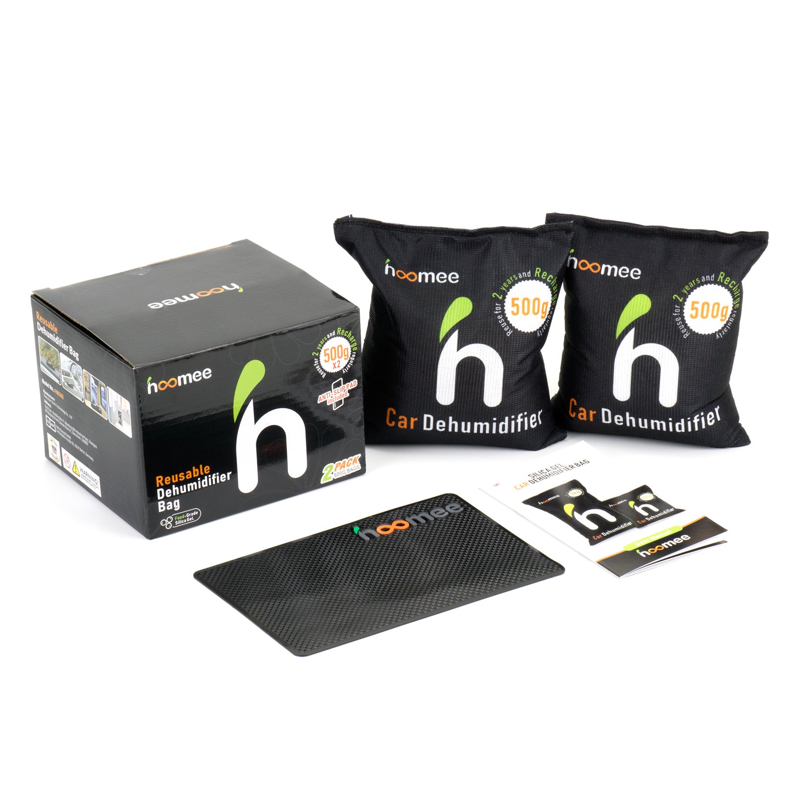 HOOMEE Silica Gel Car Dehumidifier Bag + Anti Slip Dashboard Pad – Ant