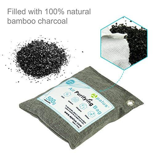 Apalus Air Purifying Bag For Closets and Kitchen | Reusable Bamboo Activated Charcoal Air Freshener | Natural & Chemical Free (2x500g)