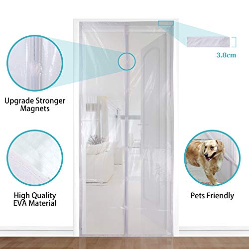 Apalus Magnetic Thermal Insulated EVA Curtain - Keeps Out Drafts, Hot and Cold, Dust, Bugs, Odours – Magnetic Door Cover – Sealed Room Protection - Door Curtain Fits Doors up to 90x210cm