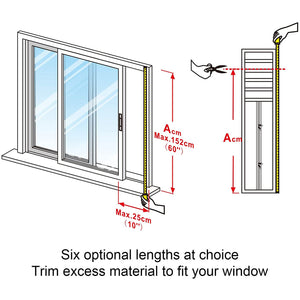 HOOMEE Adjustable Sliding Window Seal for Portable Air Conditioner and Tumble Dryer –Min Size 25x102 – Max Size 25x152 cm - Works with Sliding and Hung Windows, Easy to Install, Waterproof